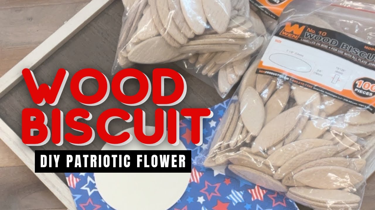 Wood biscuit craft | DIY patriotic flower