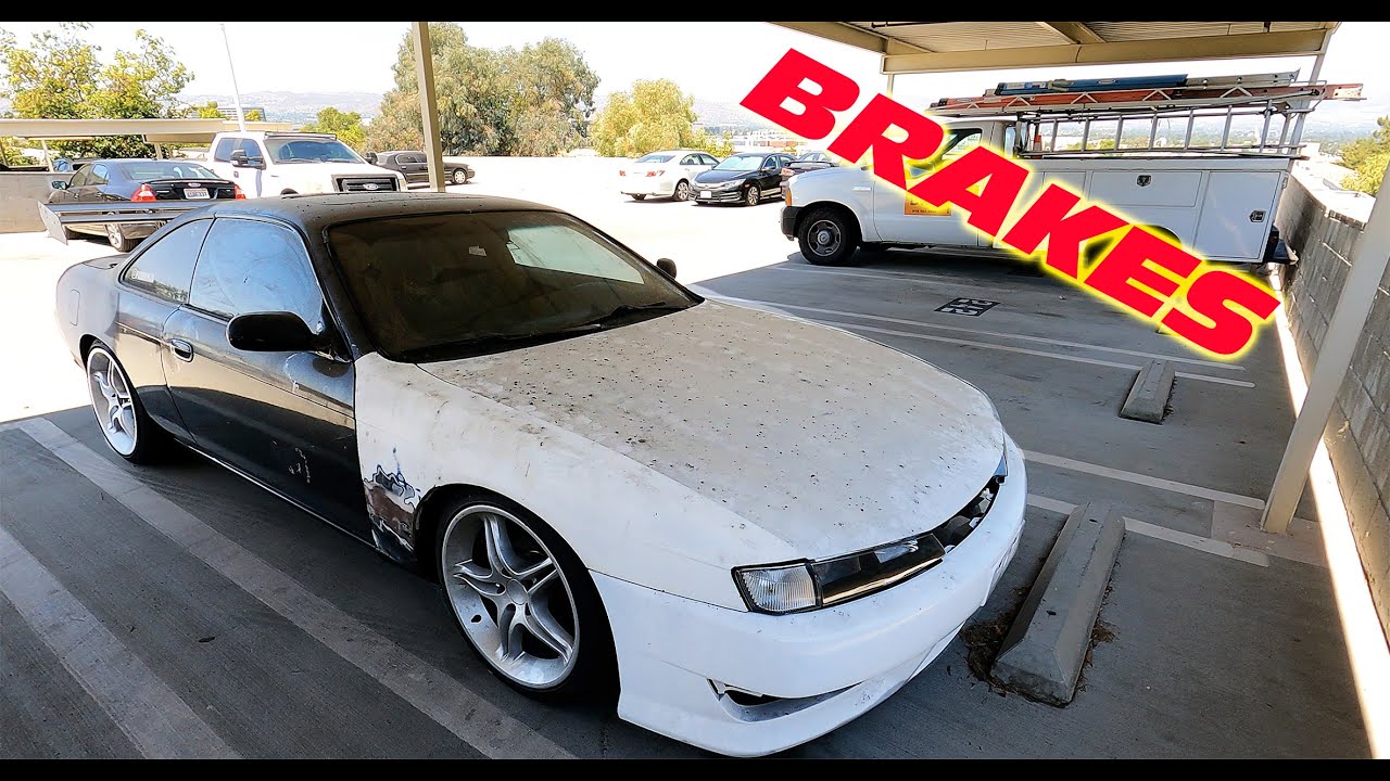 NISSAN 240SX S14 COMPLETE REAR BRAKE JOB: ROTORS, PADS, CALIPERS AND STEEL BRAIDED BRAKE LINES