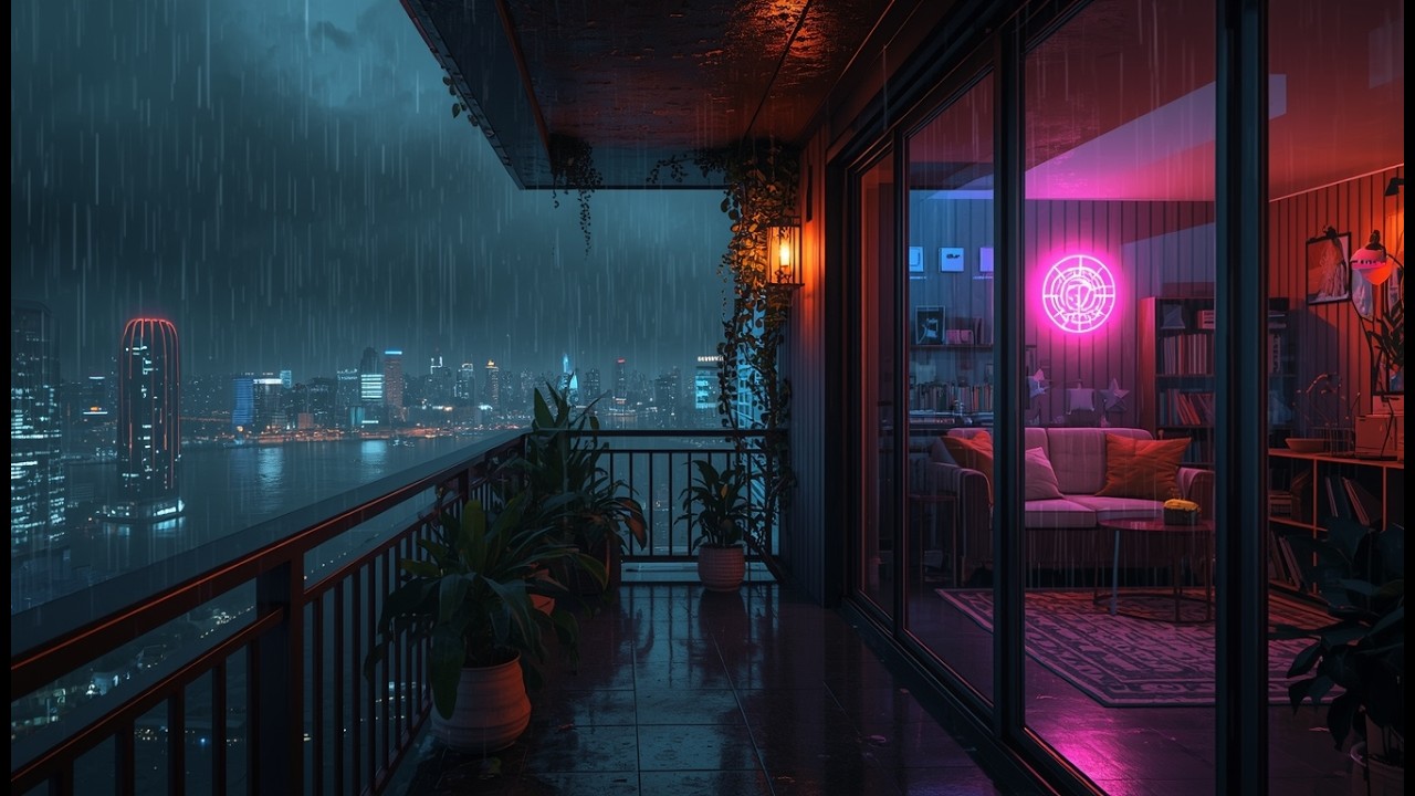 🌧️ Rainy Neon City Lofi Hip Hop | Chill Beats to Relax, Study & Sleep | 24/7 Live