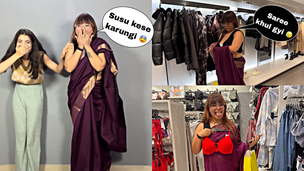 I Wore Saree For 24 HOURS 😨 Public and My Family Funny Reaction 🤭