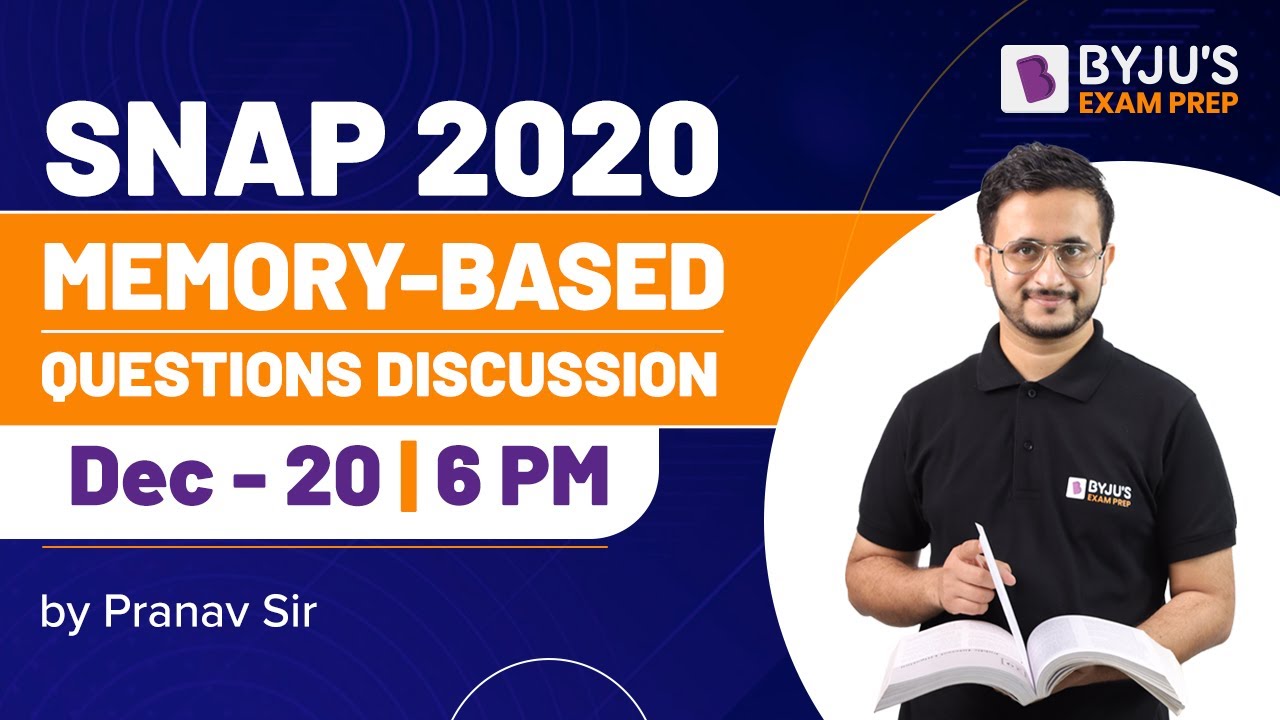 SNAP 2020 Memory Based Questions | SNAP 2020 Test Discussion | Pranav Pant | Gradeup