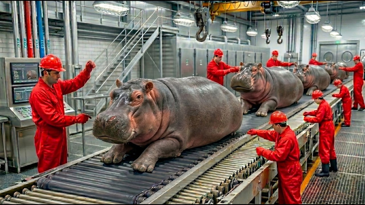 Inside the Hippo Cheese Factory | How Million-Dollar Hippo Milk Products Are Made (Full Process)