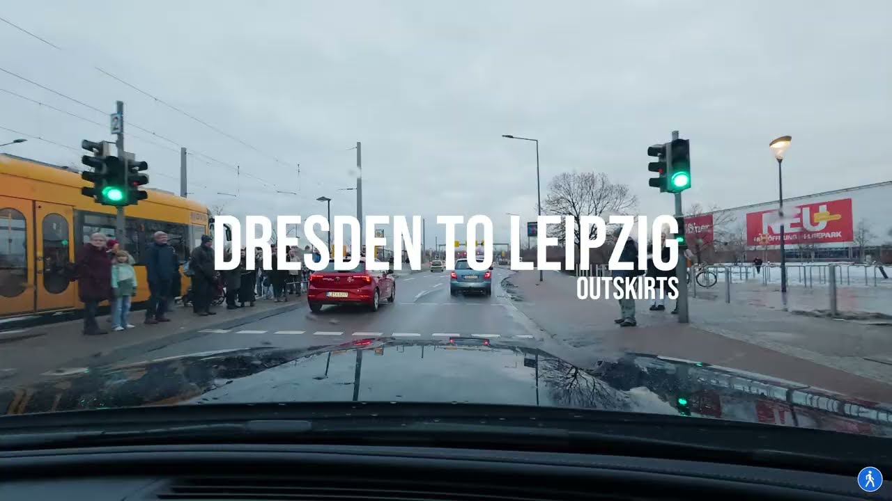 🚗 Спокойная поездка по автобану из Дрездена к окраинам Лейпцига | 4K