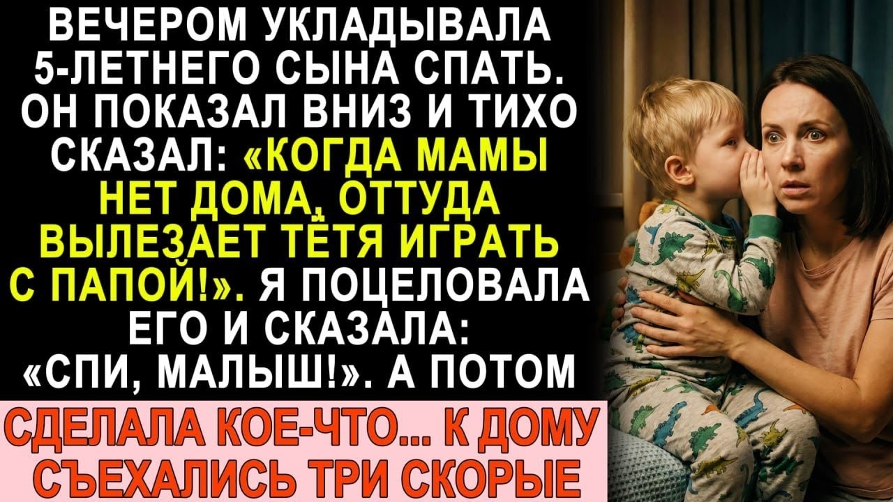 Сын показал вниз: «Оттуда тётя вылезает играть с папой!». Я сделала это, и к дому съехались скорые