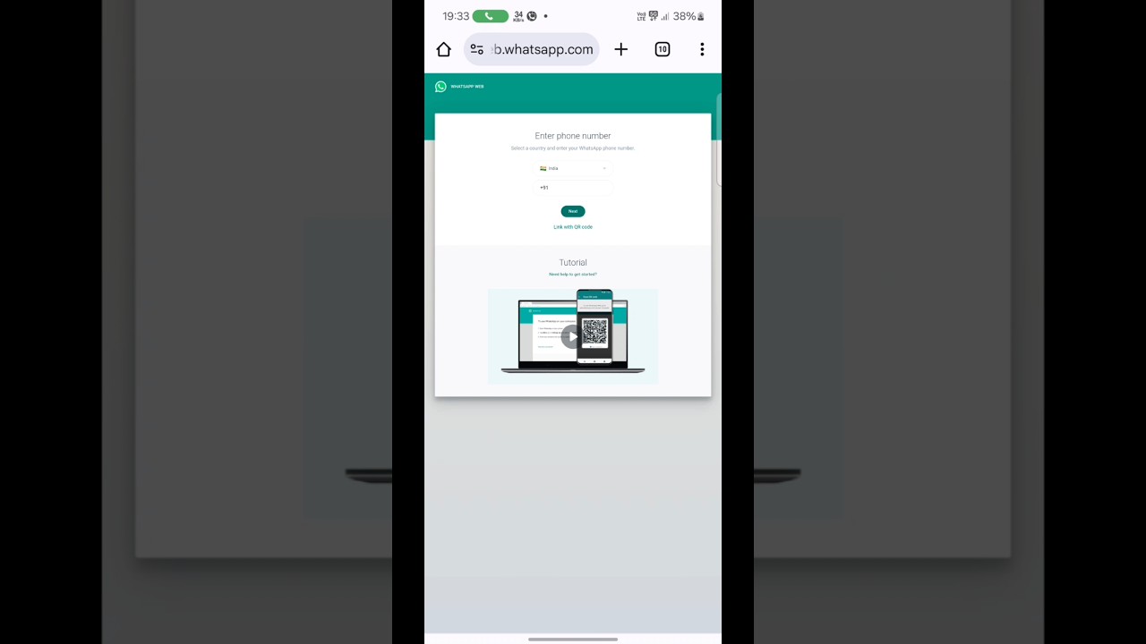 WhatsApp web login on phone with mobile number #techyvinod #whatsapp