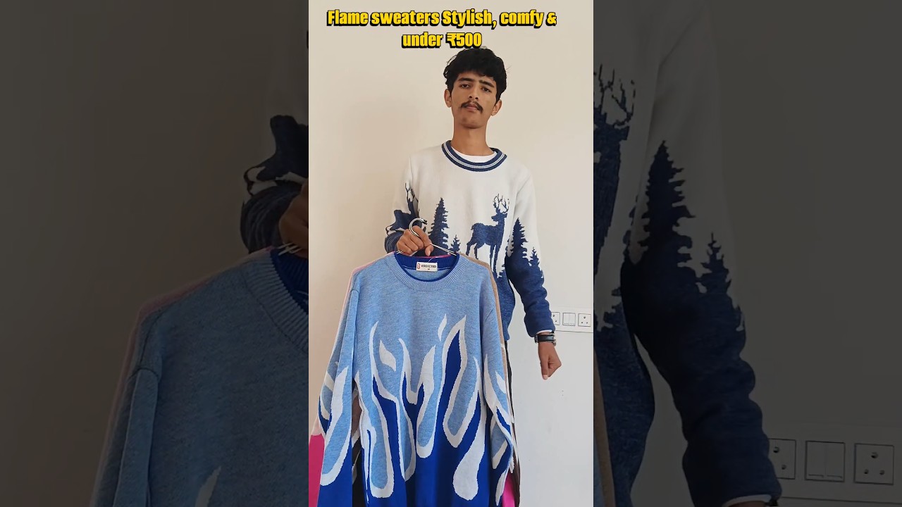 4 Designer Sweaters from Meesho | Trendy Men&rsquo;s Winter Fashion 2025 ❄️ #meesho #flipkart