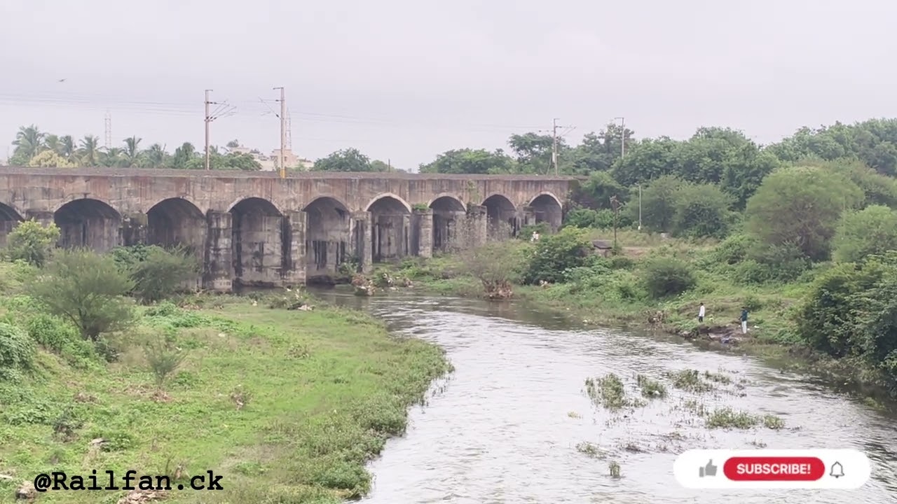 Push pull 22221/22 Rajdhani Express on bridge full speed 