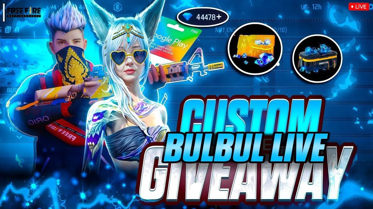 🔴FREE FIRE LIVE CUSTOM ROOM #freefire #ff #freefire| FF LIVE GIVEAWAY |BULBUL LIVE|