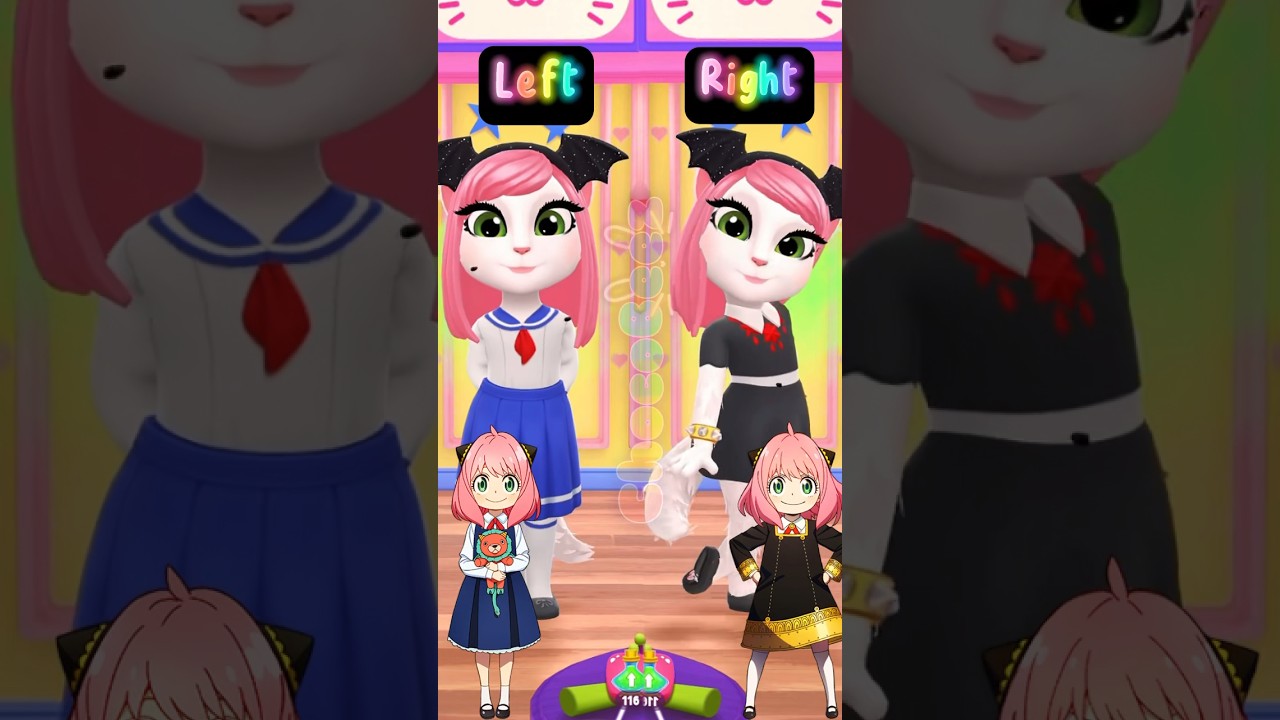 LEFT or RIGHT? Cute Anya Forger Makeover My Talking Angela 2 #anyaforger