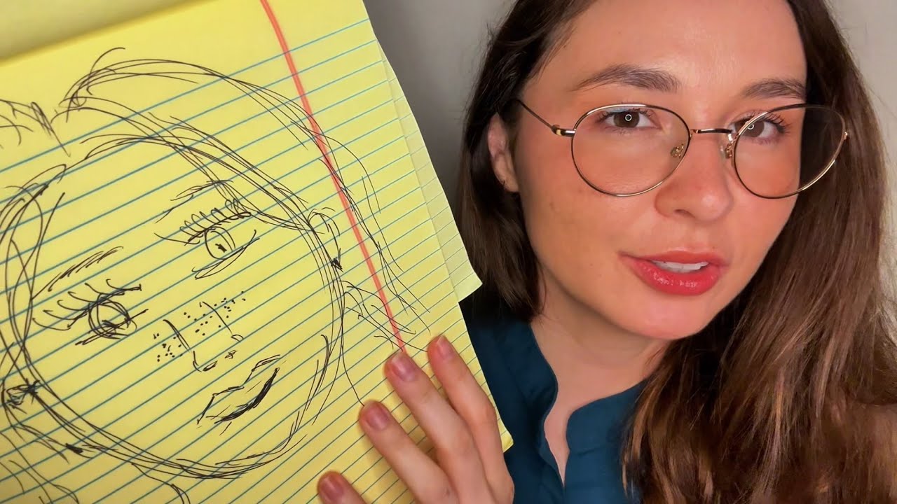 ASMR tracing, examining and drawing your face ✍️ 
