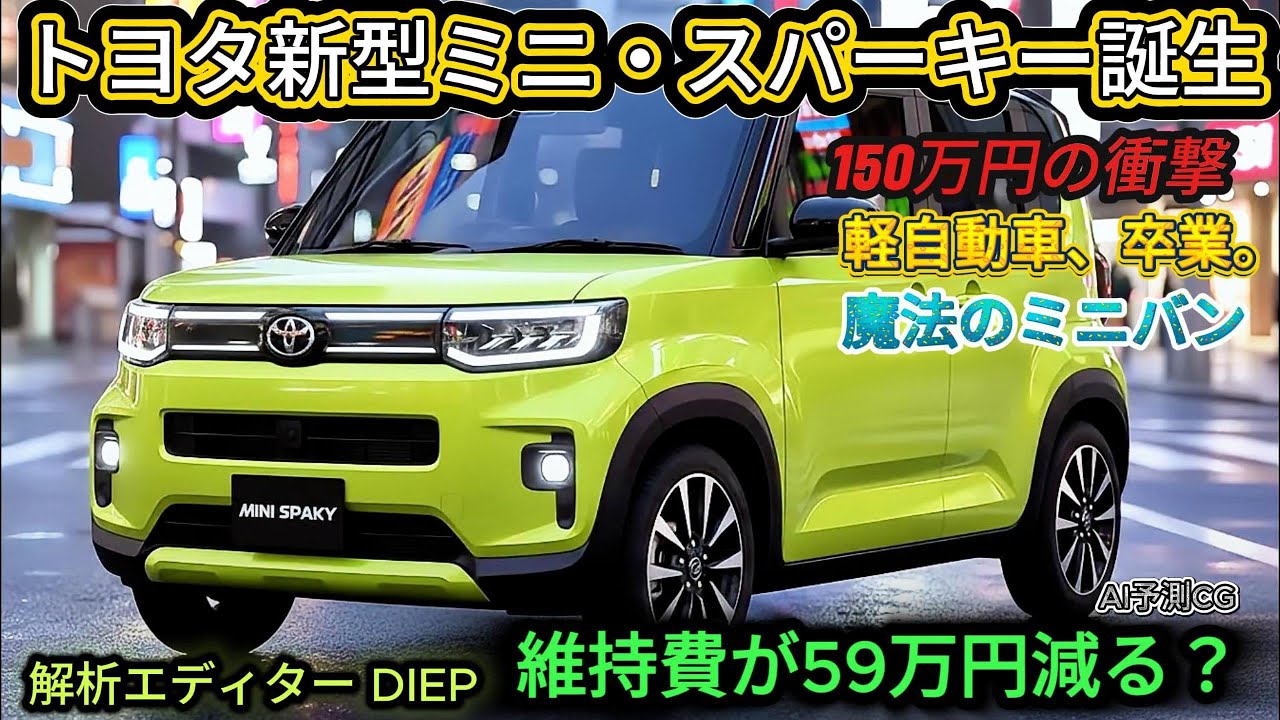 【150万円の衝撃】トヨタ新型ミニ・スパーキー誕生：軽自動車を卒業して59万円得する「賢い選択」とは？