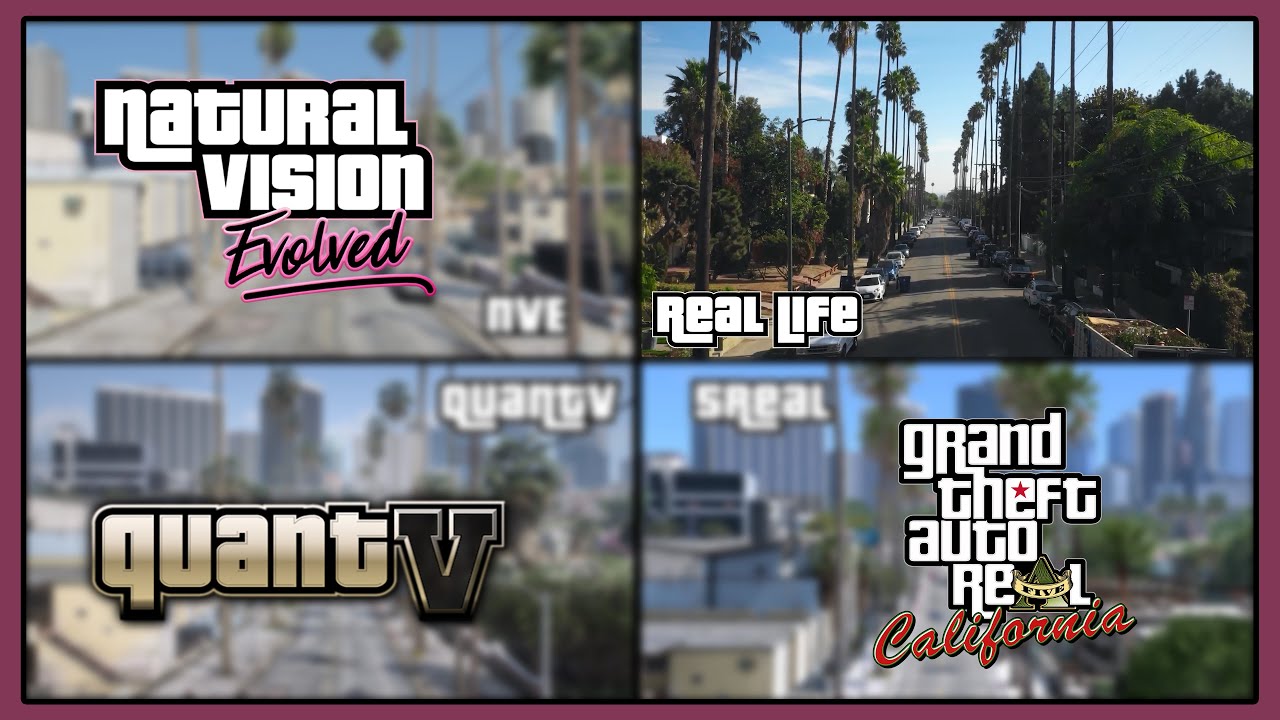 NVE | QuantV | 5Real | Real Life ► 2023 GTA 5 Graphics Mods Comparison