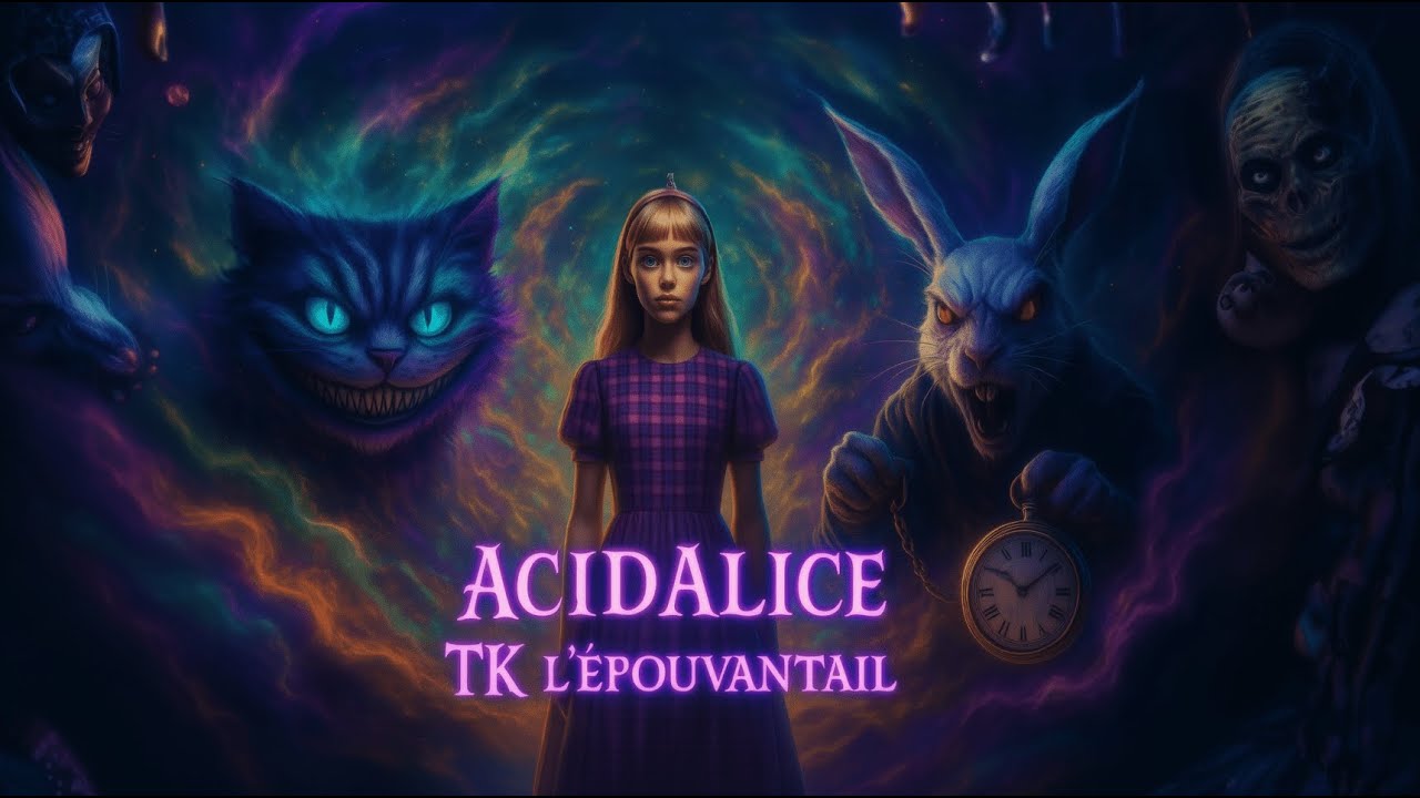AcideAlice (official clip) by Tk l'&eacute;pouvantail : Dark Techno, Wonderland Gone Mad, Rave-Horror.