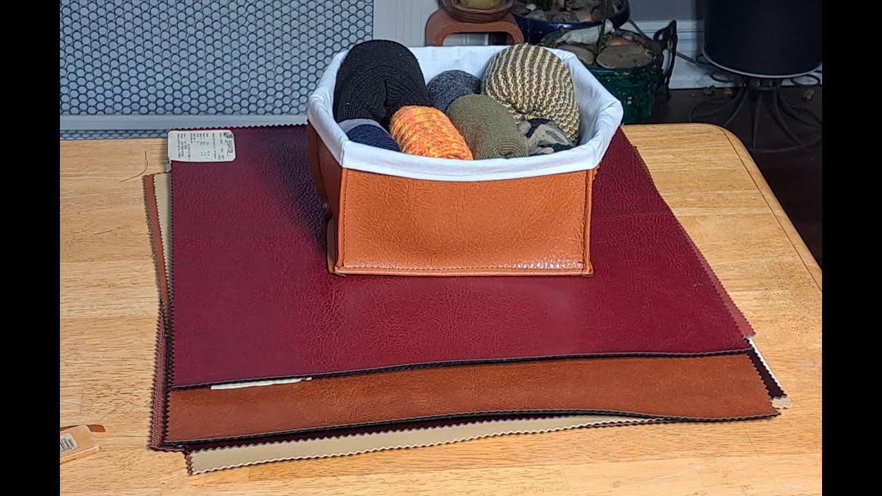 EASY FAUX LEATHER FABRIC CADDY TUTORIAL | Home Decor