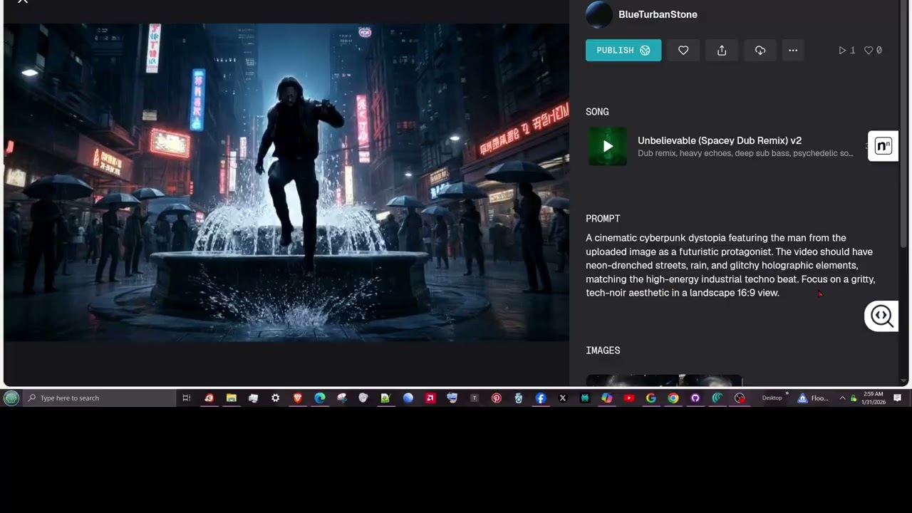 A cinematic cyberpunk dystopia featuring the man from the uploaded image