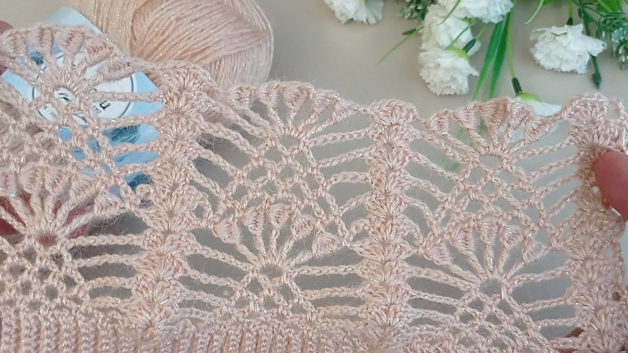 Sadece 2 sıra! çok basit model Tığ işi yelek etol şal kol yaka kesimi✔️Crochet stitch Стежок крючком