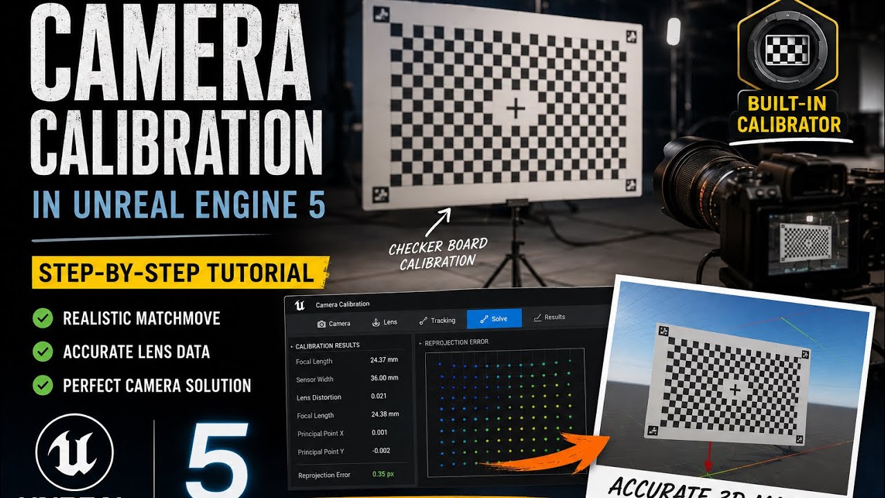 UE5 Lens Calibration for Virtual Production | Accurate Camera Tracking & Distortion Fix