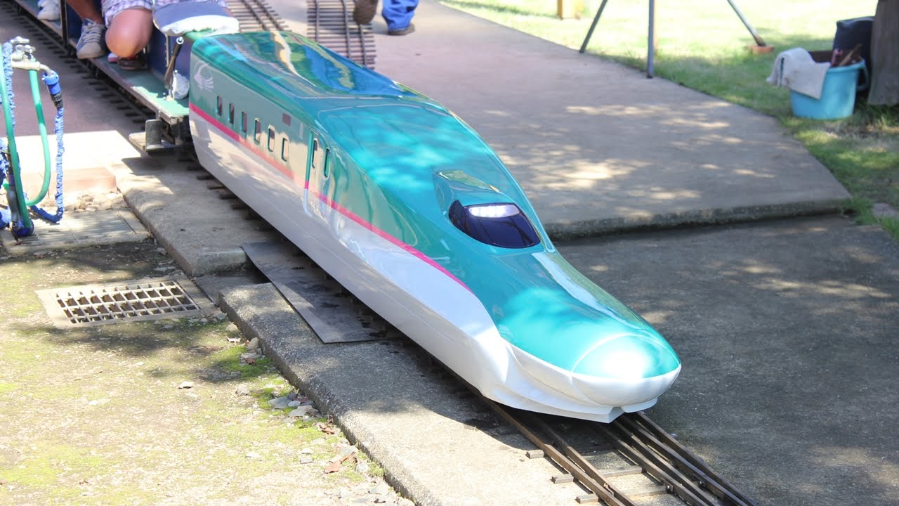 市川市動植物園のミニ鉄道（ミニSL、新幹線はやぶさ、踏切）