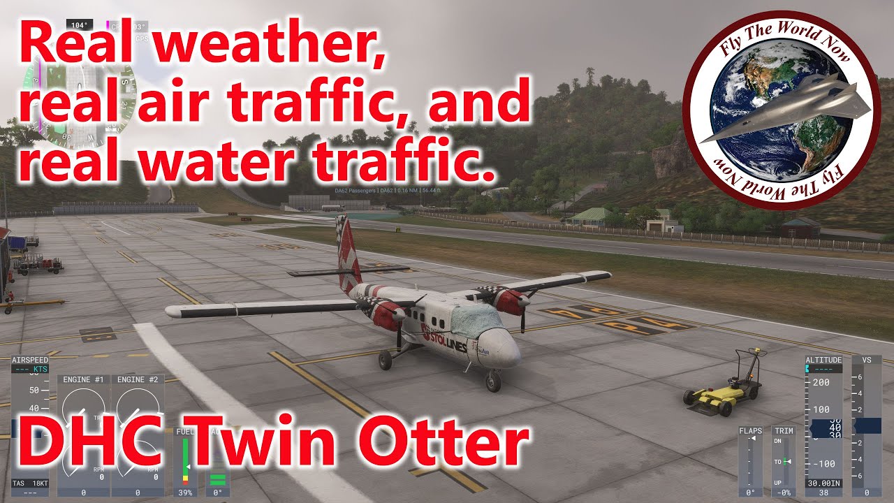 Scary airport: Gustaf III Saint Barhélemy TFFJ. DHC Twin Otter. Real weather & air traffic. MSFS2024