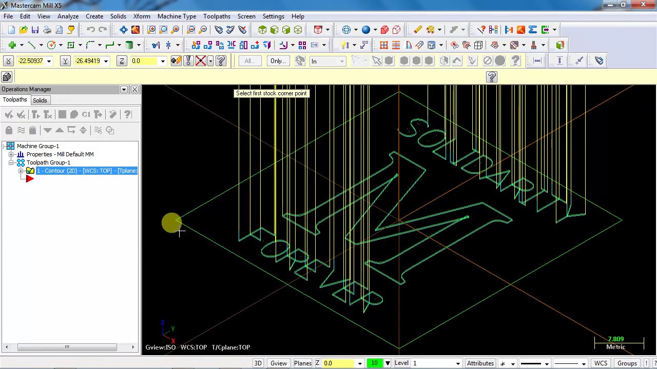 Mastercam X5 manufacture of writing program