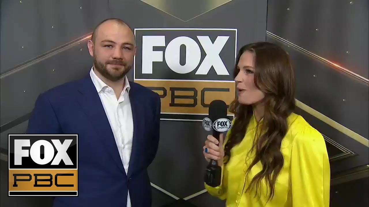 Adam Kownacki talks with Heidi Androl before his press conference | INTERVIEW | PBC ON FOX