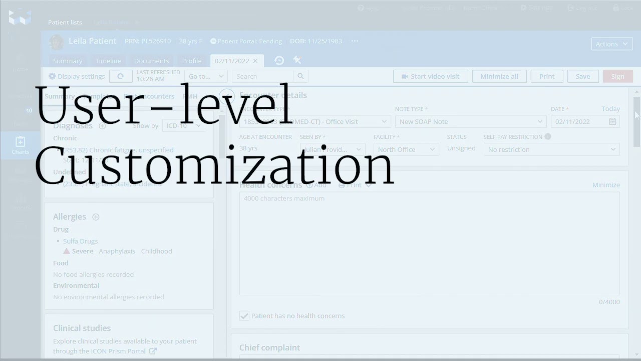 Encounter Customization in the Practice Fusion EHR