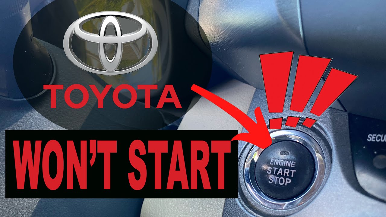 Автомобиль Toyota, запускающийся с помощью кнопки, не заводится.