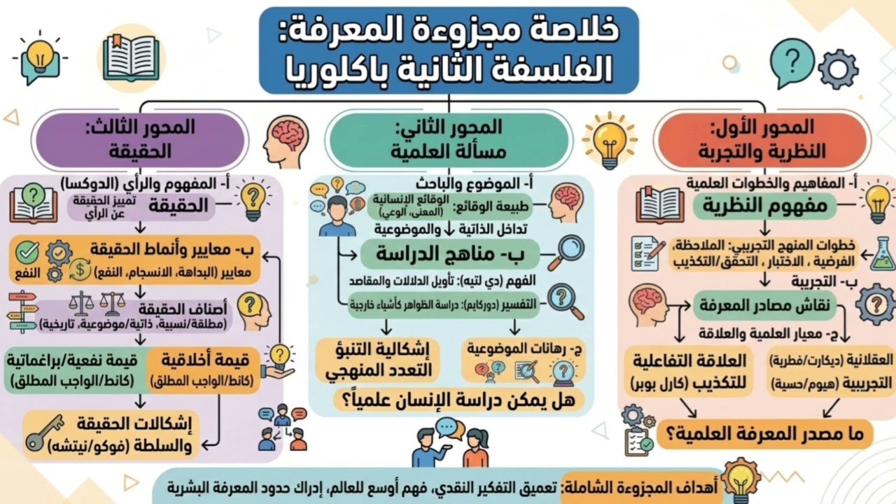 خلاصة مجزوءة المعرفة الفلسفة الثانية باكلوريا جميع الشعب #2Bac