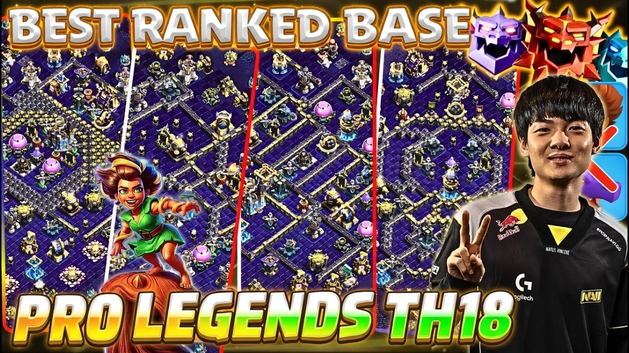 *BEST TH18 LEGEND LEAGUE BASE! TOP RANK ANTI 3-STAR  Best For War & Legend Th18 Meta With LINK!