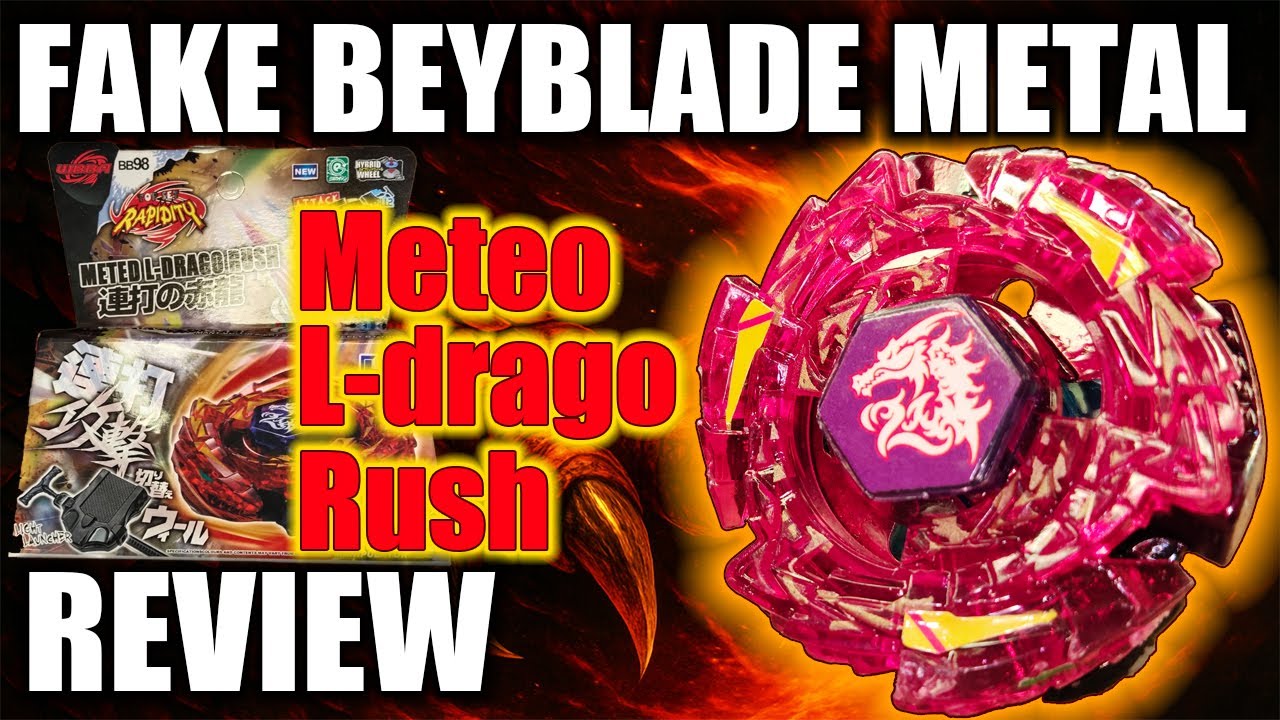 Fake BB-98 Meteo L-Drago Rush 125SF Beyblade Metal Fury Review Rapidity Brand