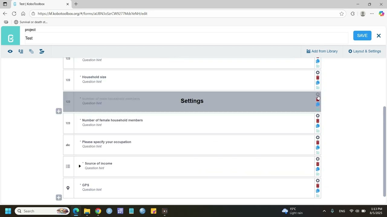 Skip logic and Validation criteria in KoboToolbox form builder