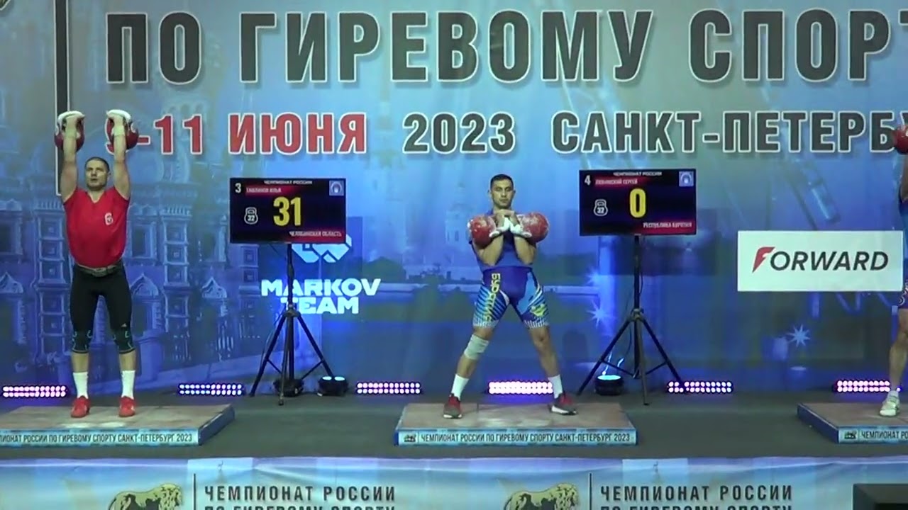 Толчок гирь Чемпионат России Любимский, Ташланов