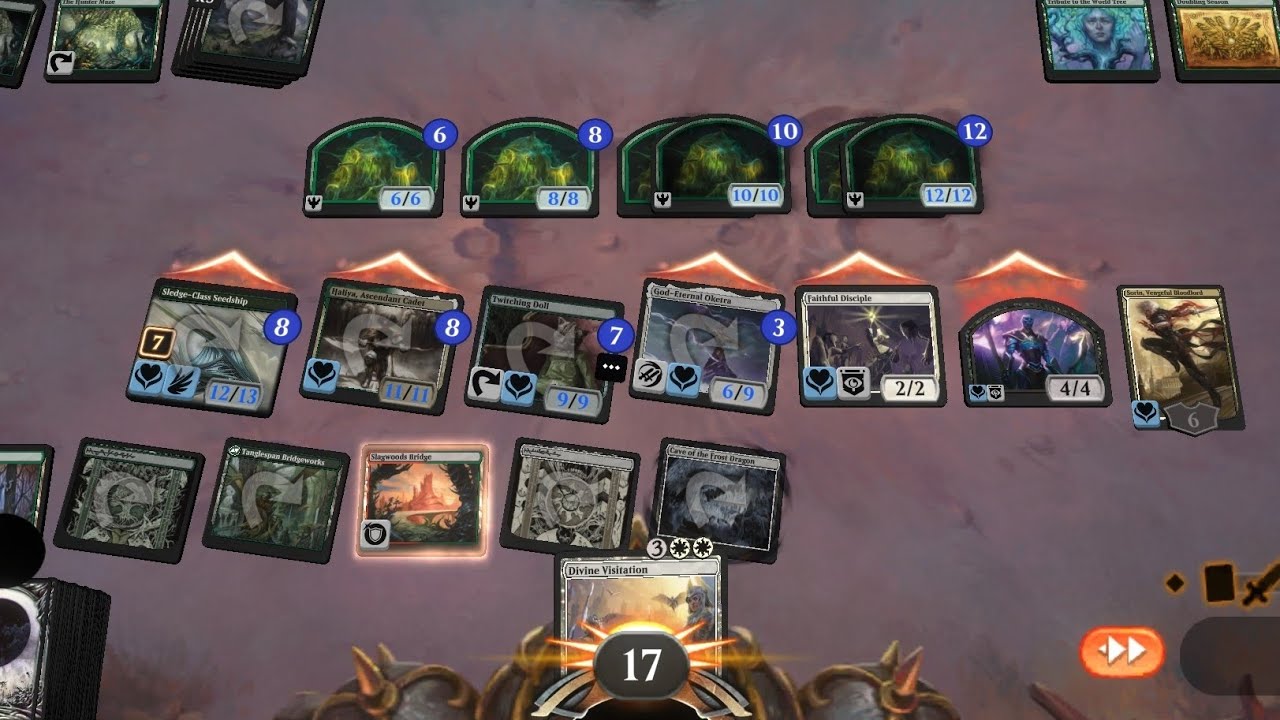 Ep866: CorrieaWUBRG Token deck vs mono green Slimes Against Humanity deck. Gold ranked Historic MTGA