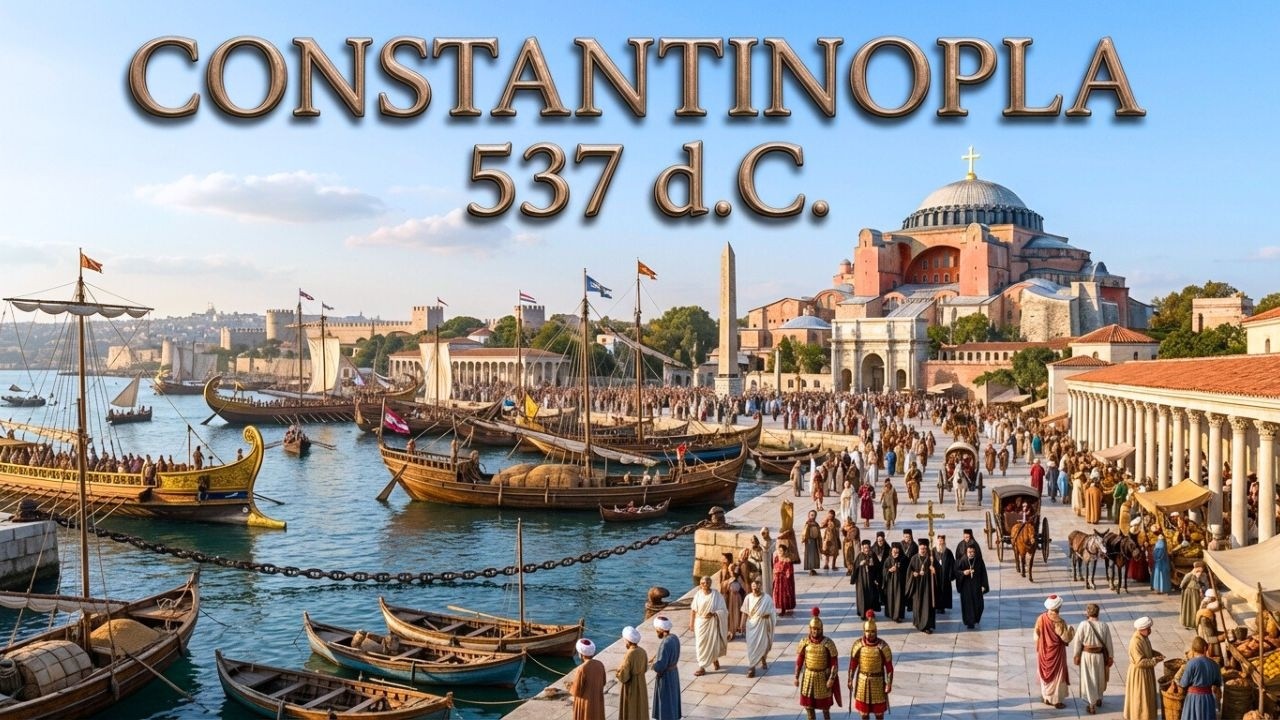 ASSIM ERA CONSTANTINOPLA EM 537 D.C. |O DIA EM QUE CONSTRUÍRAM A MAIOR IGREJA DO MUNDO E O IMPERADOR