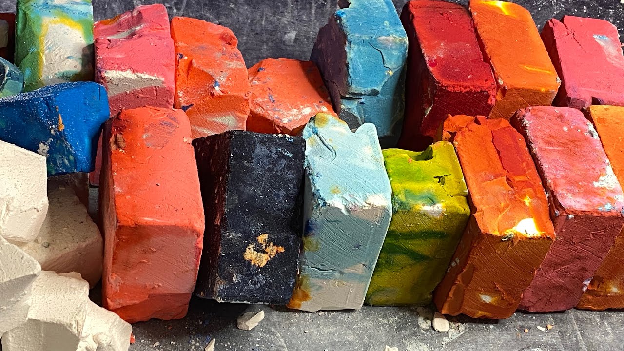 Glassy Crunchy Colorful Gym Chalk Crushing ASMR