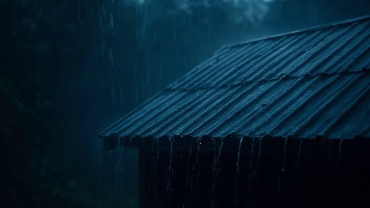 Heavy Rain Sounds on the Roof for Deep Sleep and Relaxation UHD 4K