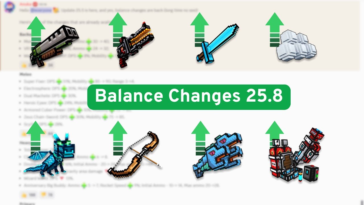 Balance Changes Update 25.8 | Pixel Gun 3D
