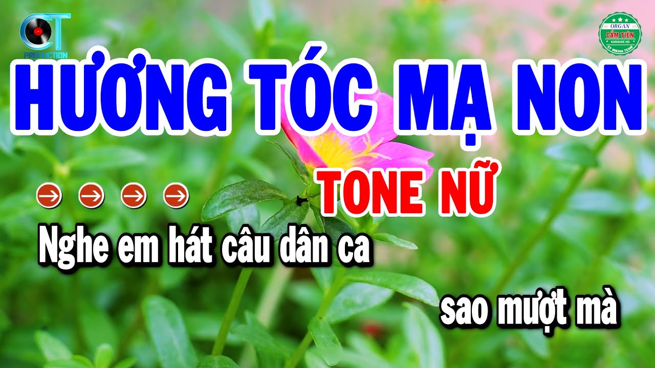 Karaoke Hương Tóc Mạ Non Tone Nữ Nhạc Sống Cha Cha Dễ Hát | Cẩm Tiên Organ