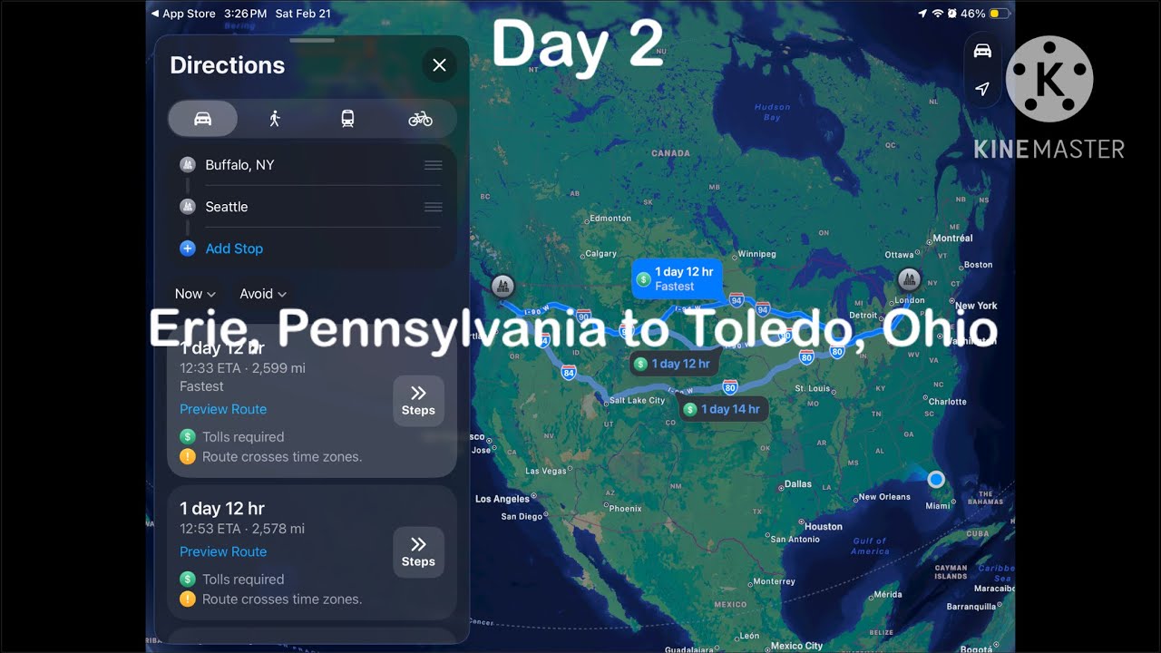 New York To Washington (State) Trip: Day 2: Erie, Pennsylvania to Toledo, Ohio (FULL VERSION)