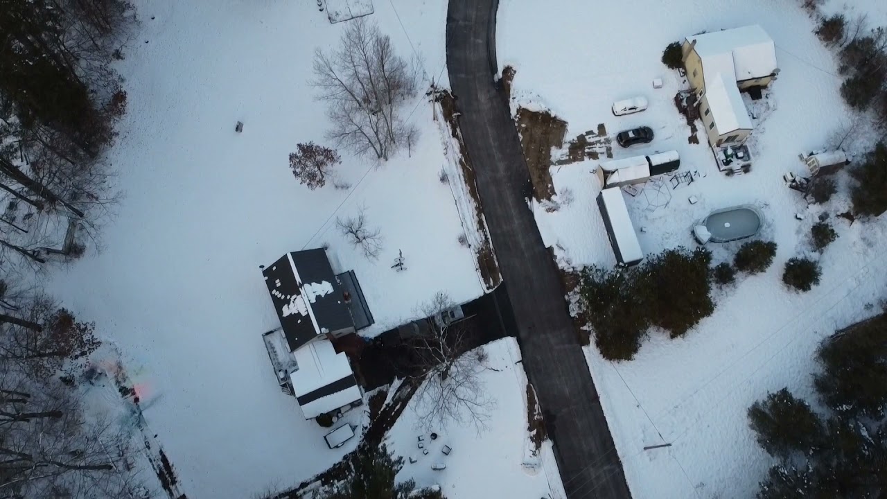 Lamprey River Epping, NH winter drone footage
