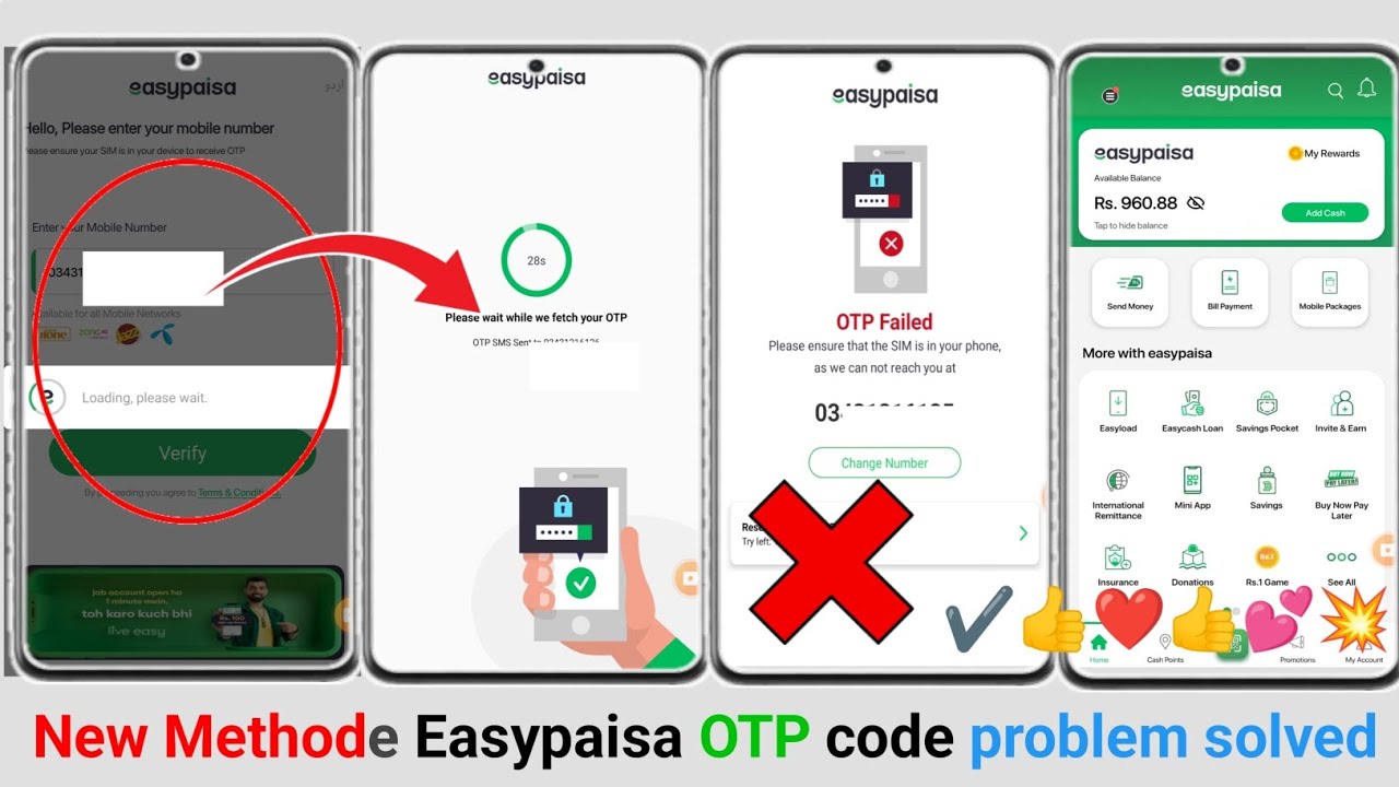 Easypaisa OTP Code Problem: New 2024 Method, How to Fix OTP Failed in Easypaisa