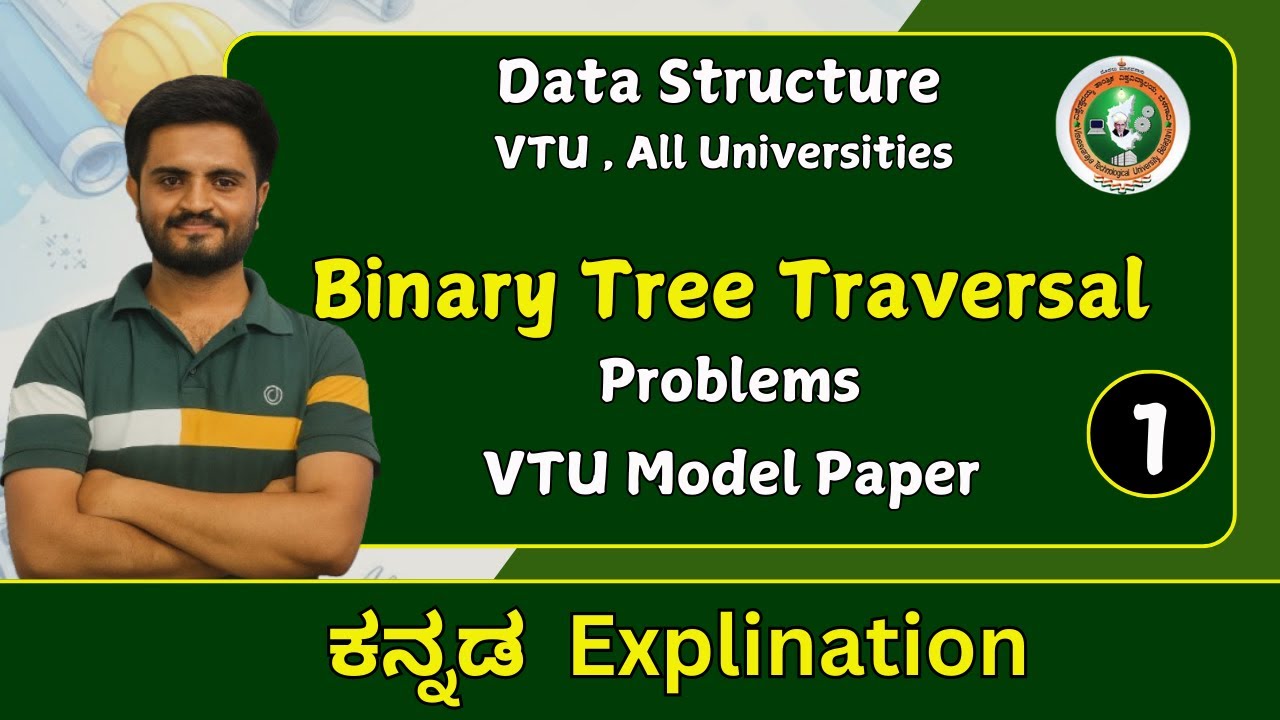 VTU model paper  - Binary Tree Traversal |Data Structures & Algorithm |VTU, All universities
