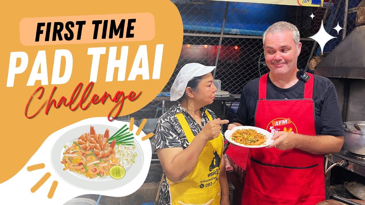 I Take on the Pad Thai Challenge at a Thai Market. REAL Thai Street Food Made by a Westerner?!?
