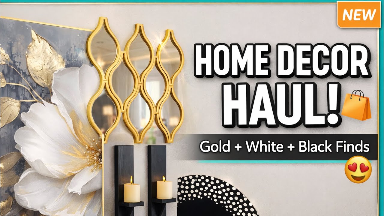 HOME DECOR HAUL! Gold + White + Black Finds 🖤💛 #budgetdecor  #budgetfriendly  #modern #Born2DIY