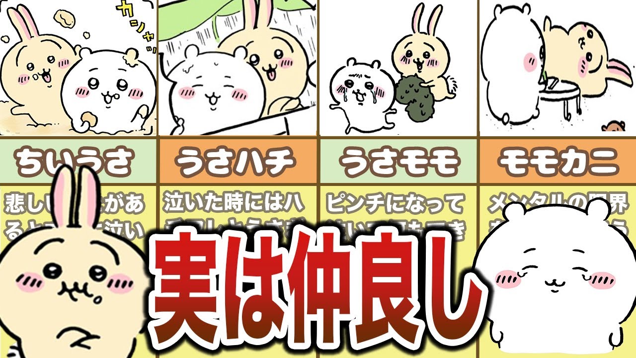 ＜総集編＞ちいかわ作品、各キャラごとの仲良しシーンまとめ【ゆっくり解説】