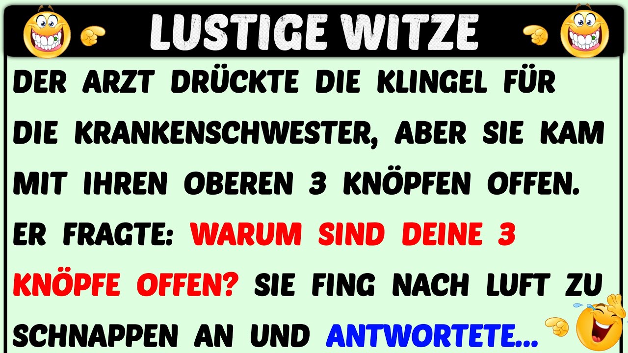 Witz des Tages | Der Arzt, die Krankenschwester und das Knopf-Geheimnis...🤣 | Lustige Witze Täglich