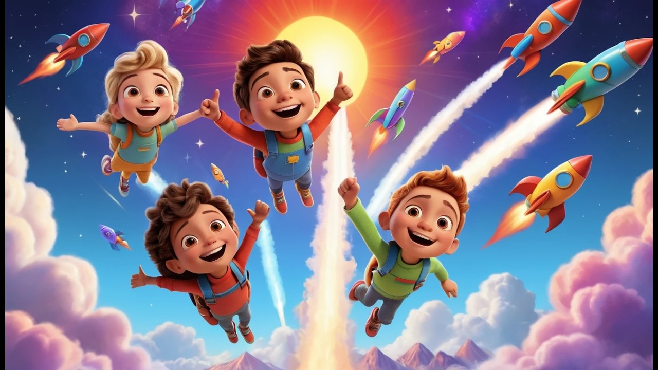 Six Little Toy Rockets Fly Fly Fly | Space Adventure & Counting Songs for Kids