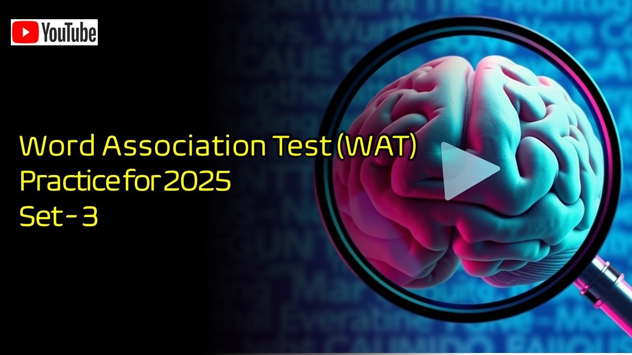 Word Association Test (WAT) Practice 2025 Set 3 | Ace WAT for SSB & Other Psychology  Interviews🎖️🎖️