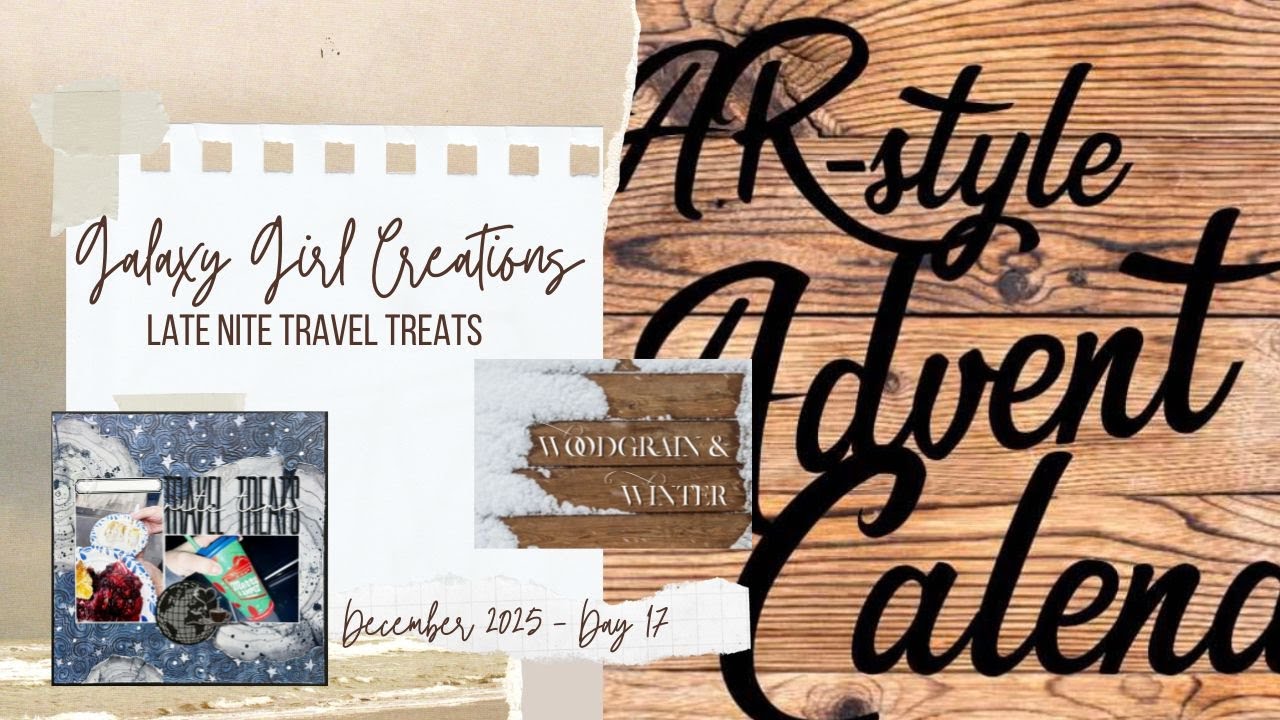 Видео процесса создания скрапбука: Поздние ночные дорожные угощения (Адвент SAR/Деревянная тексту...