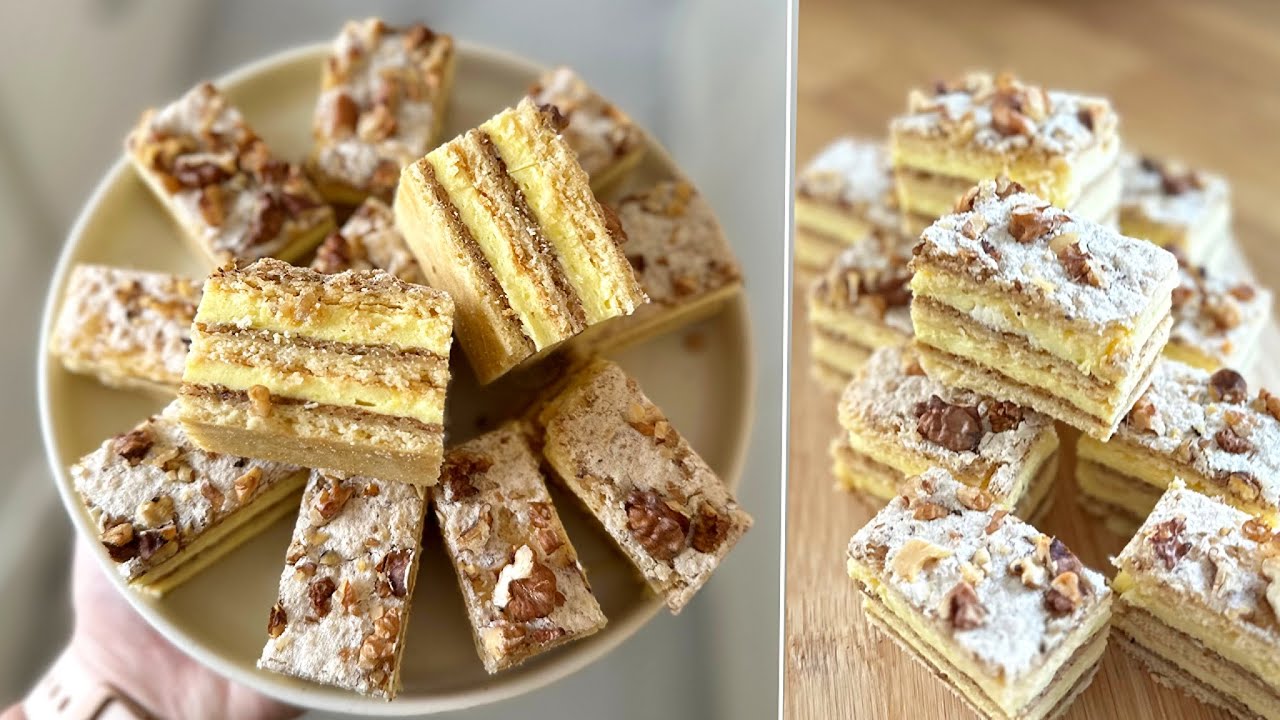 KIJEVI SZELET/KIJEVI KRÉMES🥰💛 - tökéletes ünnepi sütemény! - diós süti - BebePiskóta